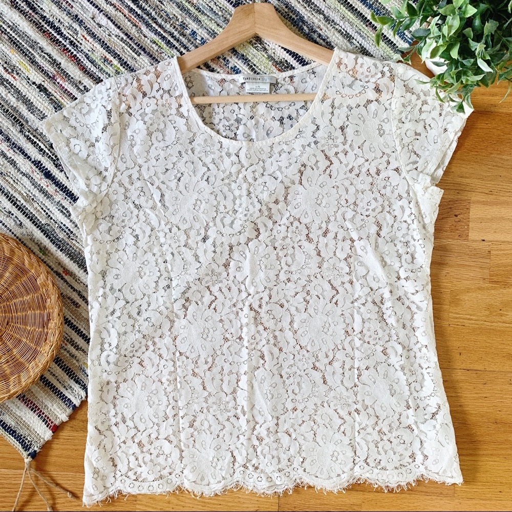 NWOT White Van Heusen Lace Top